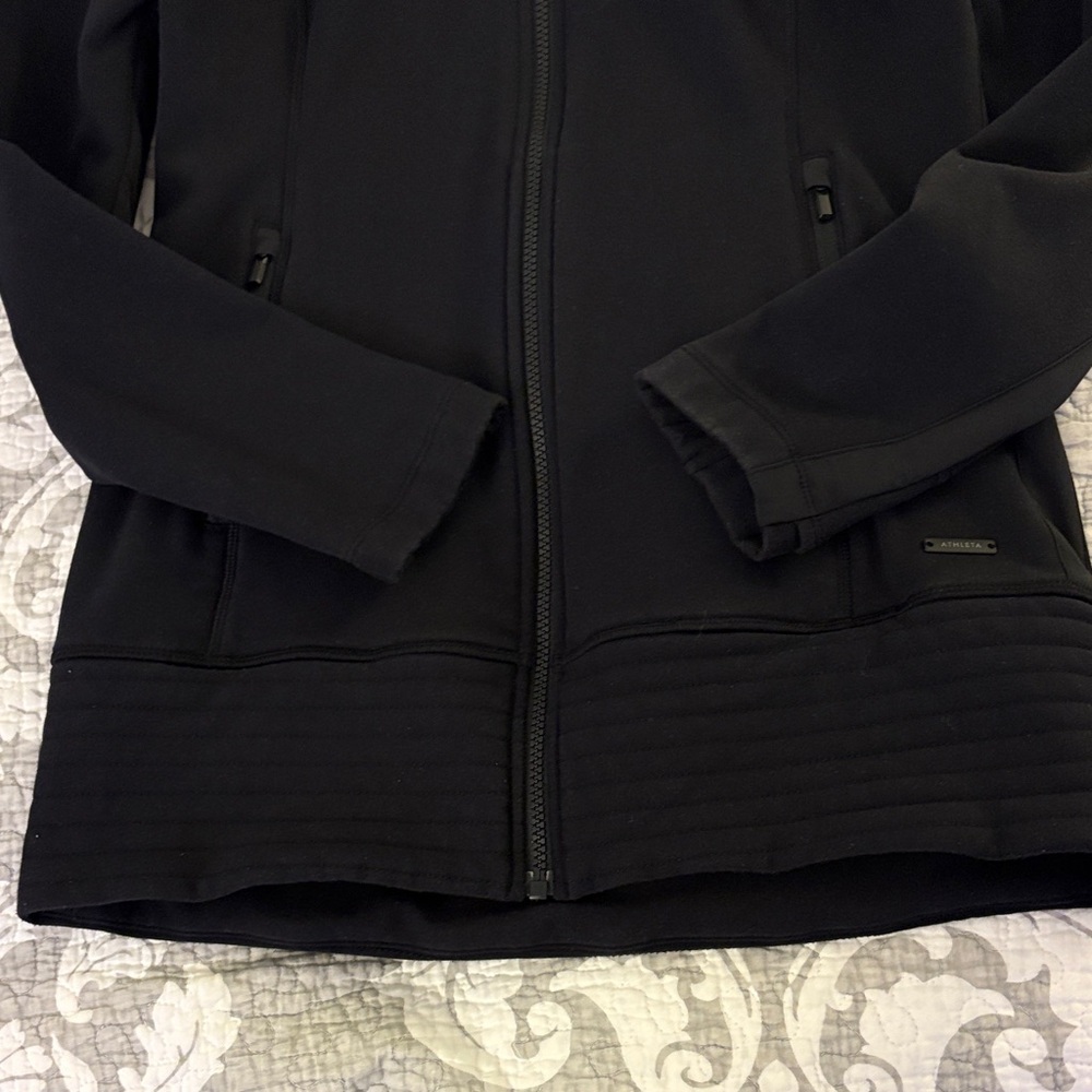 Athleta Cya Stronger Hooded Jacket ~ Size XS ~ Black - Picture 3 of 7
